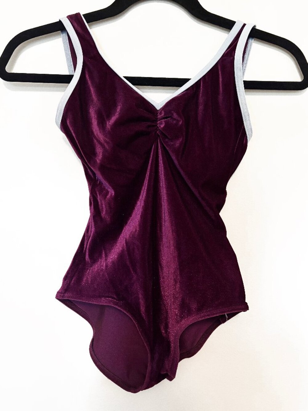 Yumiko, Purple Velvet Leotard with light blue trim - Adult Small